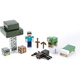 Mattel Minecraft Overworld Noob Adventure Pack Figures Accessories and Papercraft Blocks, Complete Play in a Box, Toy for Kids Ages 6 Years and Older