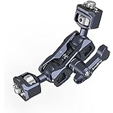 SMALLRIG Articulating Magic Arm with 3/8"-16 Locating Screw for ARRI and 1/4"-20 Screw (with Retractable Pins), 360 Degree Rotation, Max Load of 12 Ib for Monitor, Camera, and Lights 3874