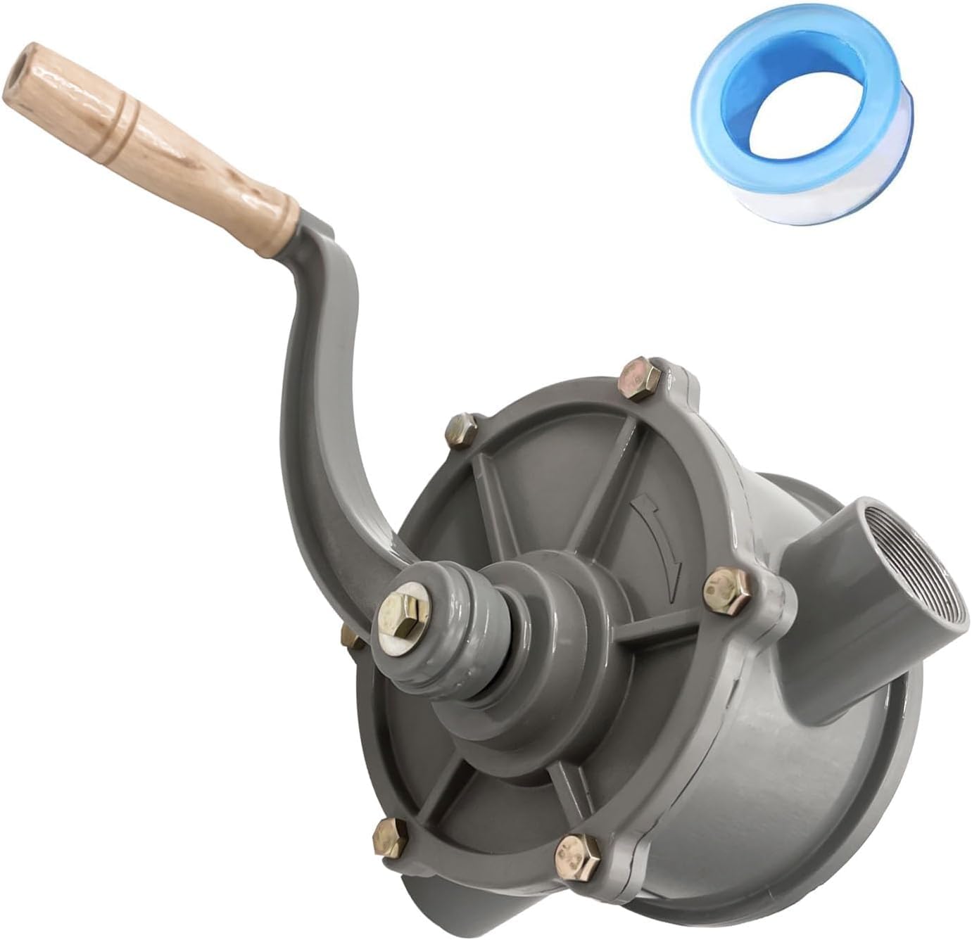 Photo 1 of TINJO Gas Caddy Pump, Rotary Hand Oil Transfer Pump 10-55 Gallon Aluminum Hand Gas Fuel Diesel Transfer Pump Caddy for Non-Corrosive, Petroleum Based, Pumps Light to Medium Viscosity Oils 1.25" Outlet