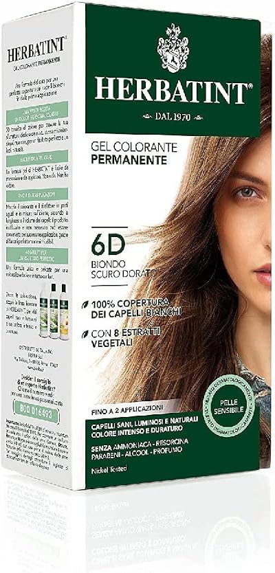Herbatint Hair Dye 6D Dark Golden Blonde Permanent Herbal Colour Gel