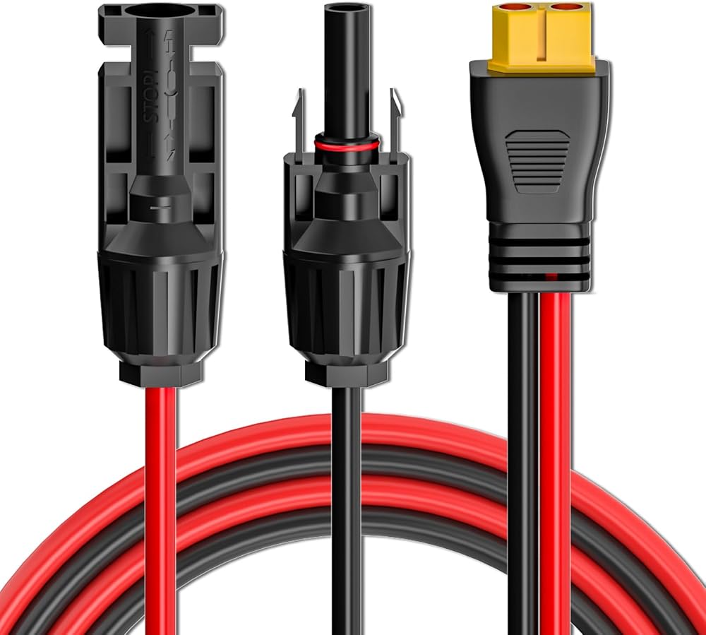 Cleqee XT60 to Solar Connector Extension Cable 12AWG 3m 10ft