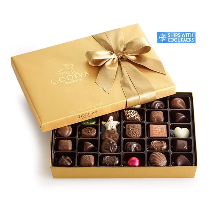 Amazon Com Godiva Chocolatier Gold Ballotin Classic Gold Ribbon