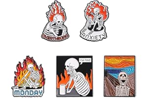 VTMBU Enamel Pin Set Creative Lovely Brooch Pins Enamel Lapel Pin Lettering Pins Lapel Badge