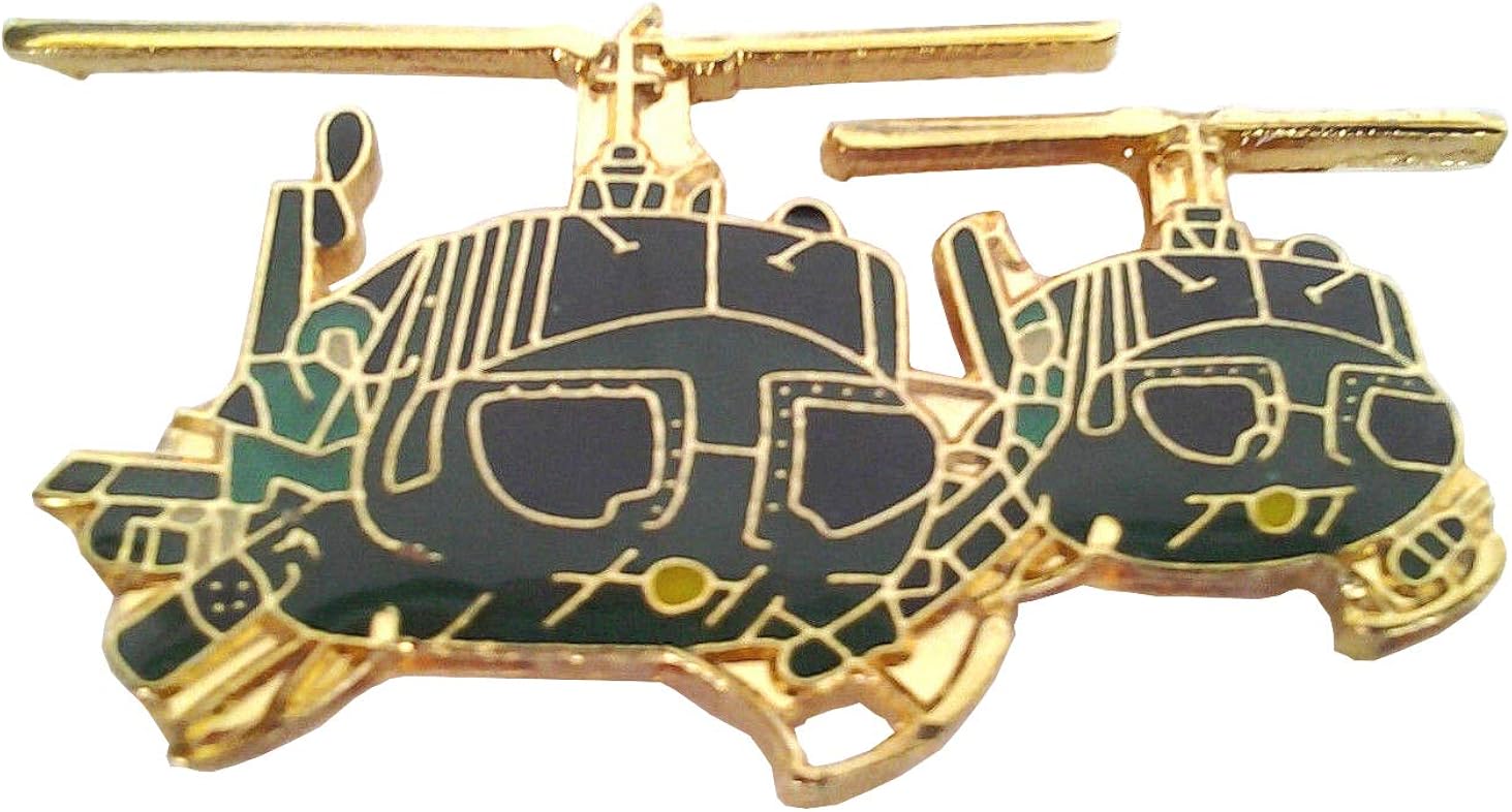 2 Huey Helicopters (ONE 11/2" PIN) Military Veteran