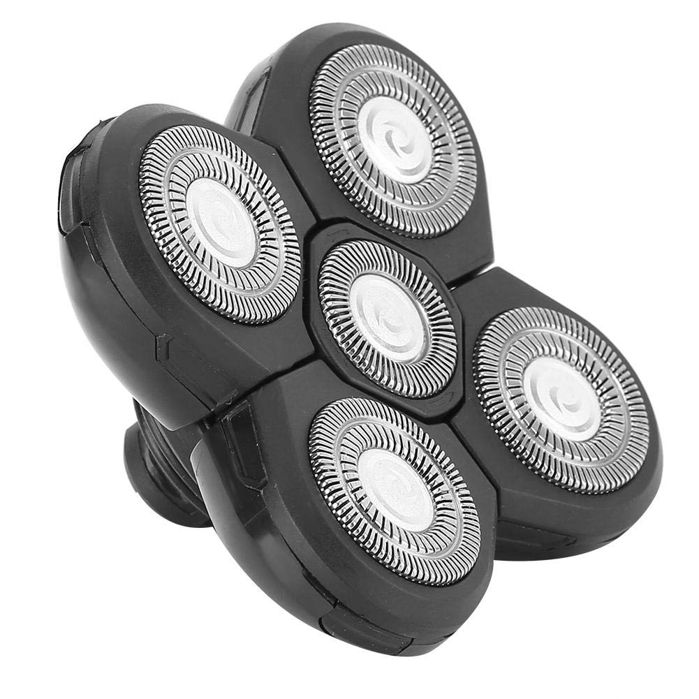 5 Head Shaver Replacement, Electric Beard Shaver Carver 5 Blade Rotating Head Accessory Replacement Shavers For Men Bald Head Rotary Shaver Grooming Kit Facial Clean Trimmer(#01)