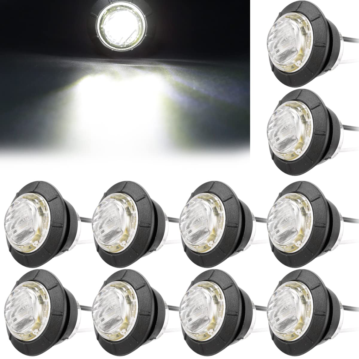 Mua Set of 10 1.9 cm Round LED Car Side Lights, Side Marker Lights, 12