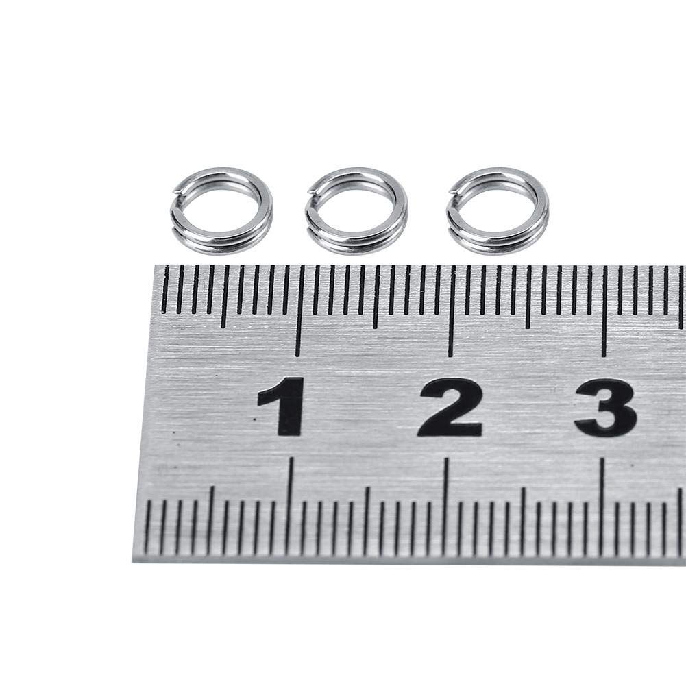 Alomejor Fishing Split Rings Double Loop Fishing Split Rings Fishing Lures Connector Tackle Kit for Fishing Accessory(100pcs 7#)