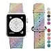 MIFFO Apple Watch Band Leather iWatch Strap Extreme Deluxe Shiny Bling Glitter Leather Bracelet Wristband for Apple Watch Series 1, Series 2, Series 3 Sport Edition (Rainbow-38mm)