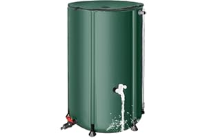 YAFF Rain Barrels to Collect Rainwater from Gutter - Rain Collection Barrel Water Barrel Rainwater Collection System Collapsible Rain Barrel Include Filter Two Spigots and Overflow Kit (100 Gallon, Green)