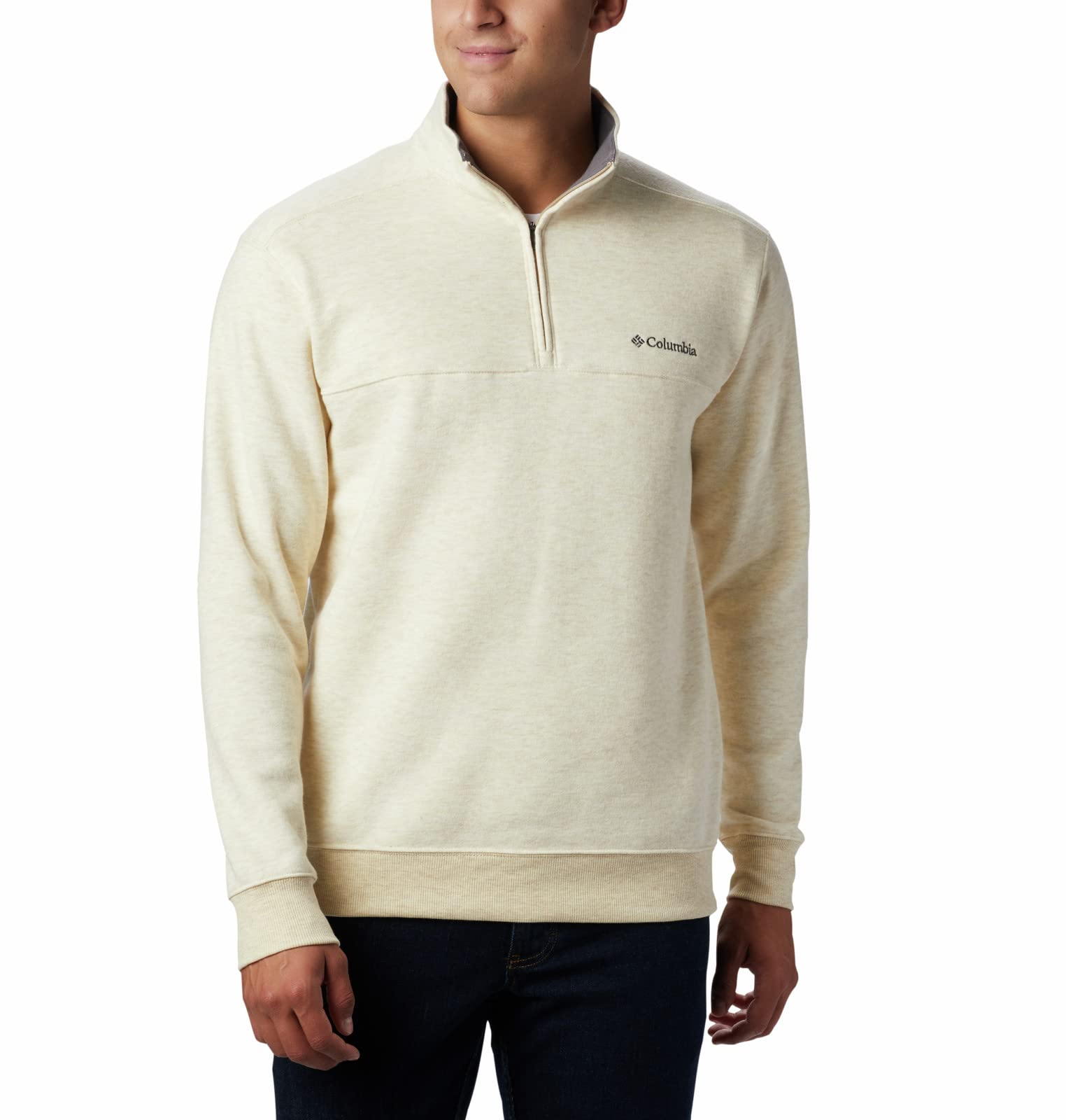 Columbia Men's Tall Hart Mountain™ II Half Zip Sweater, Oatmeal Heather, 2XT Image