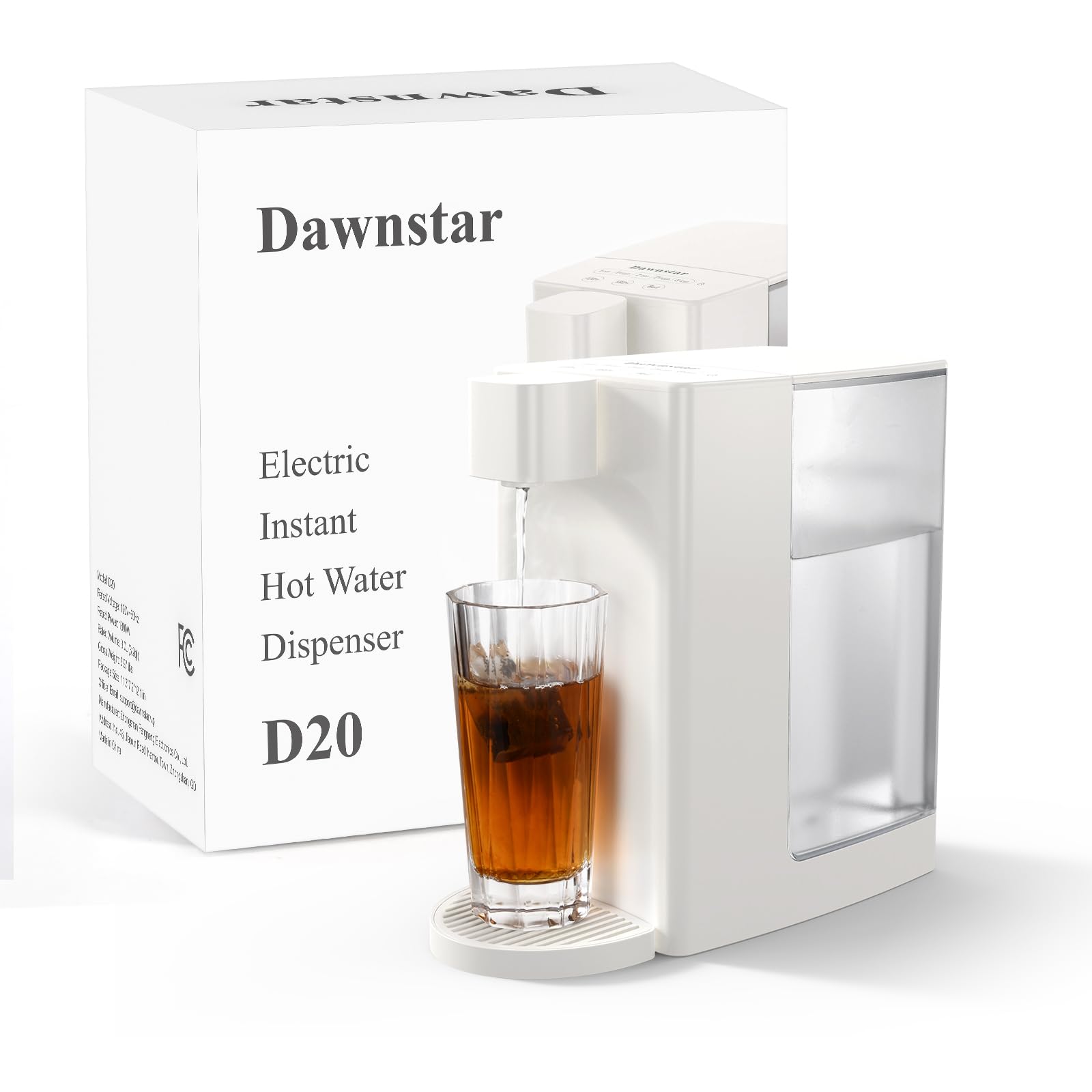 Dawnstar Hervidores eléctricos, dispensador instantáneo de agua caliente D20 para ebullición y dispensación rápidas, 3 temperaturas ajustables y 5 volúmenes de agua, capacidad de tanque de agua extraíble de 0,8 galones y 100 onzas, sin BPA