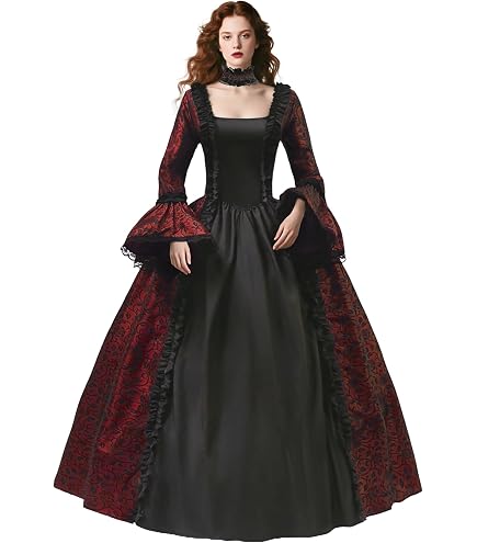 Amazon.com: Tumknow Victorian Gothic Black Hooded Witch Dress for
