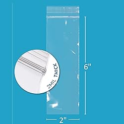 GPI - 2" x 6" Zip Bags, 200 Count, 2 Mil, Clear