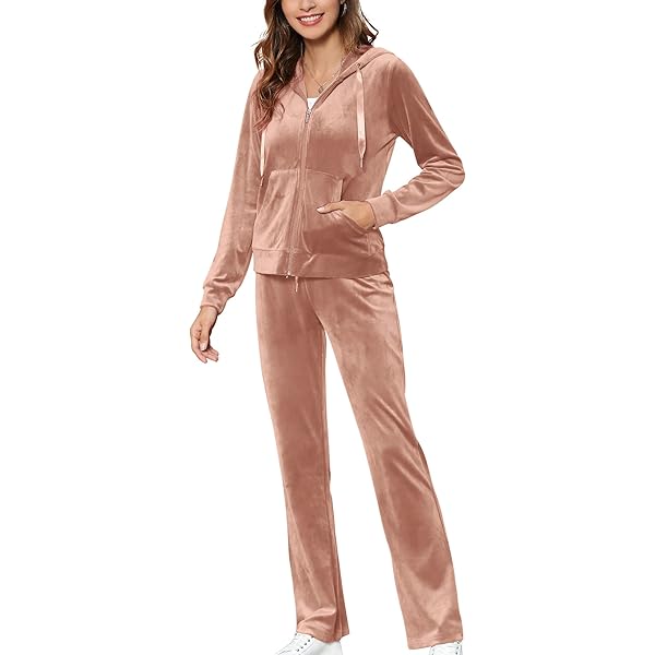 Velour Tracksuit Women Totatuit Women's Velour Tracksuit Set