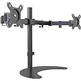 SHOPPINGALL Dual LCD LED Monitor Mount Stand with 2 Adjustable Arms for 13"-32" Monitors with 3 Mounting Options in The Box -