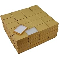 RJ Displays 20 Pack Brown Kraft Cardboard Jewelry Gift Boxes With Cotton Filling - 3.25" X 2.25" X 1" - View #9