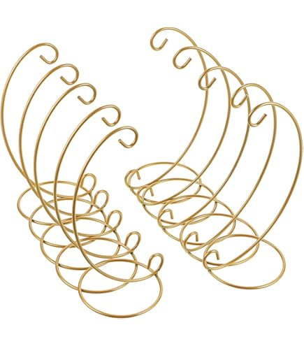 BANBERRY DESIGNS Supporti Per Ornamenti In Ferro Battuto Nero - 2 Pezzi, Altezza 31,8 Cm, Con Doppio Gancio - Per Palline Di Vetro E Terrari - 4