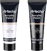Artecho Acrylic Paint Set White and Black 120ml Tubes 4.05oz