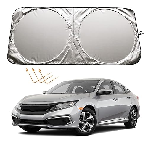 XHRING Windshield Sun Shade Sunshade for Honda Civic 2022 2023 2024 2025 2026 Accord 2018-2025 Sedan Hatchback Si Sedan LX EX EXL Sport Hybrid Touring Accessories Car Front Window Sun Shield