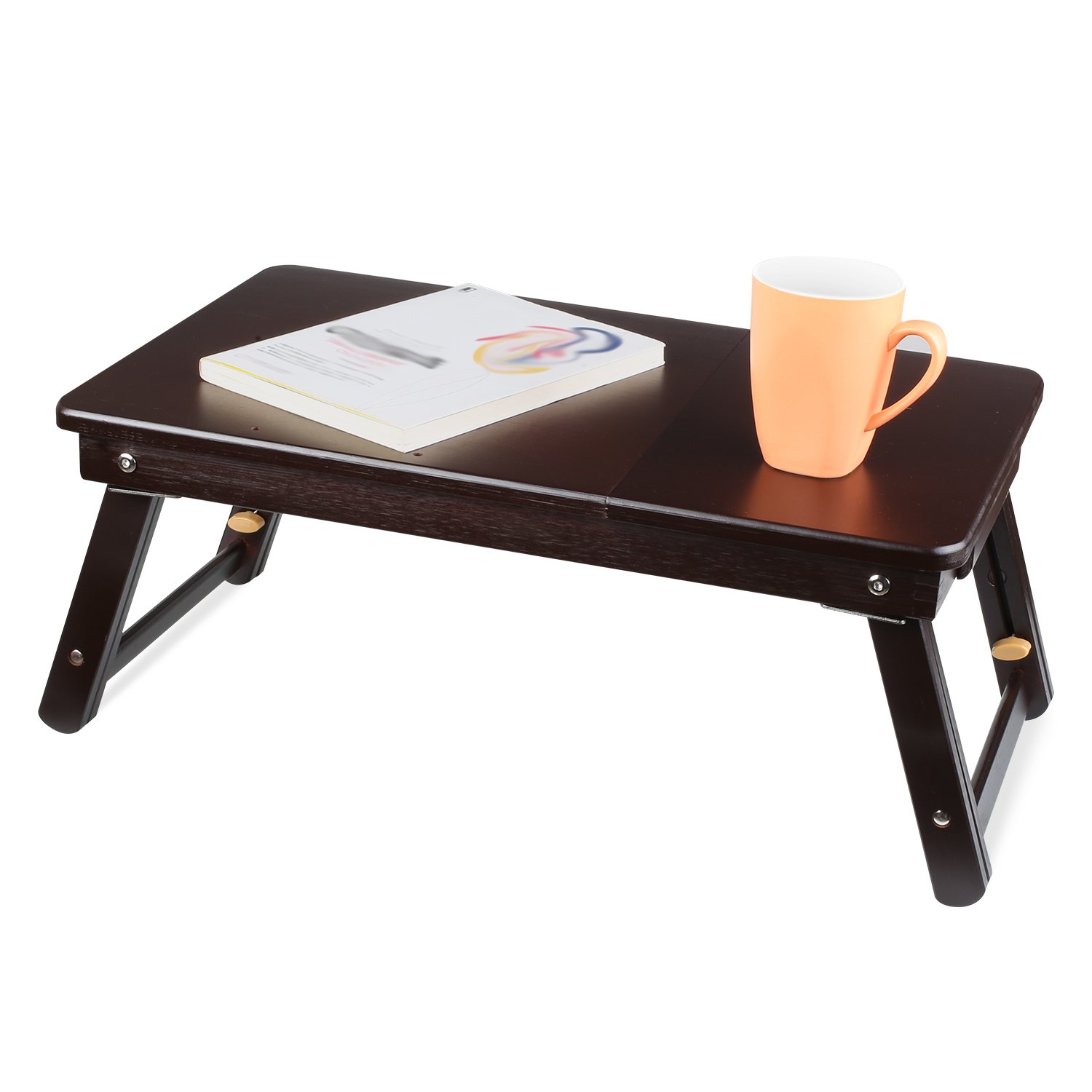 Adjustable Portable Laptop Desk Breakfast Serving Bed Tray ...