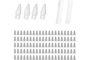 YBSUCLD 100pcs Silicone Nib Sleeves，4pcs Replacement Tips and 2pcs Silicone Pencil Case Compatible with Apple Pencil1/2/Pro/USB-C Suitable for iPencil Nib for iPad Pencil