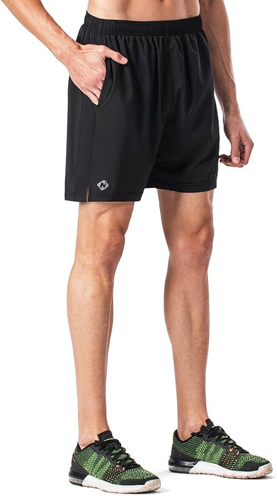 Naviskin Men's 5" Quick Dry Running Shorts Workout Athletic Outdoor Shorts Zip Pocket : Clothing