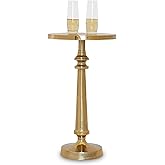 Small Round Gold Side Table by Objet D’Art, Accent, End, Pedestal, Martini, Cocktail and Drink Table for Living Room and Smal