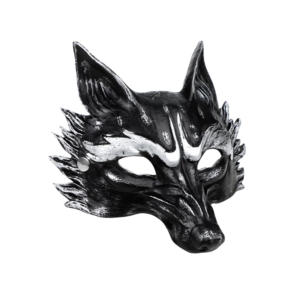Qchomee Horror Wolf Mask Cosplay Funny Scary Full Face Wolf Mask for Men Women Boys Girls Halloween Festival Fancy Dress Prank Trick Awful Adults Cosplay Props Toys Novelty Plastic Headwear