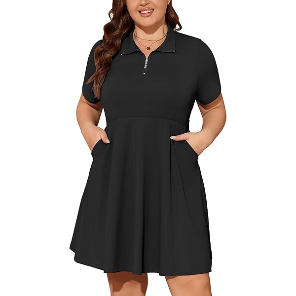 floral print knee length dress with sleeves Plus Size Floral Short Sleeve Knee Length Dress Purple 3X -White Mark main image 1