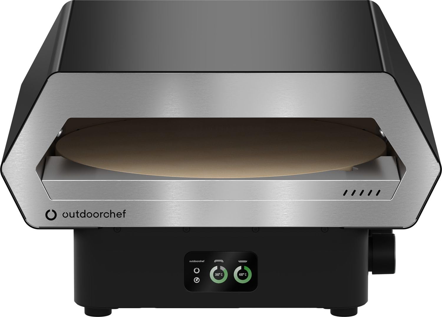 Outdoorchef PRISMO 420 G Gas-Pizzaofen – bis 450 °C, automatisch rotierender Pizzastein Ø 42 cm, Booster-Brenner, getrennte Temperaturregelung und digitales Touch-Display