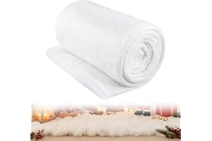Oslynia Artificial Snow Blanket for Christmas Village, 19.7 X 59.1 in White Soft Fluffy Cotton Fake Snow Blanket Roll for Hol