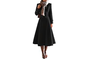 IDEALSANXUN Womens Long Wool Coat Fall Winter Double Breasted Trench Coat Peacoat Jackets