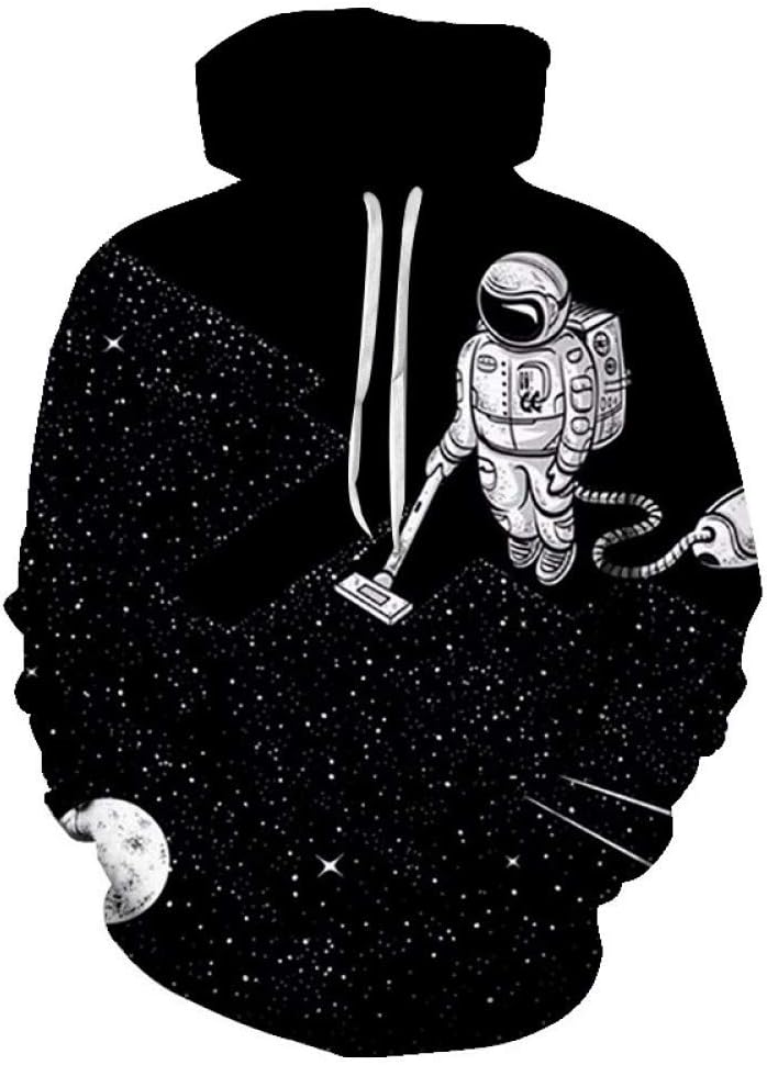 LYJLYJ 3D sweater 3D Hoodiesen Space Vacuum Cleaner Robot 3D Stamped Women Pullover Top Plus 6XL