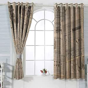 Cortinas para puerta corredera antiguas páginas de periódicos con