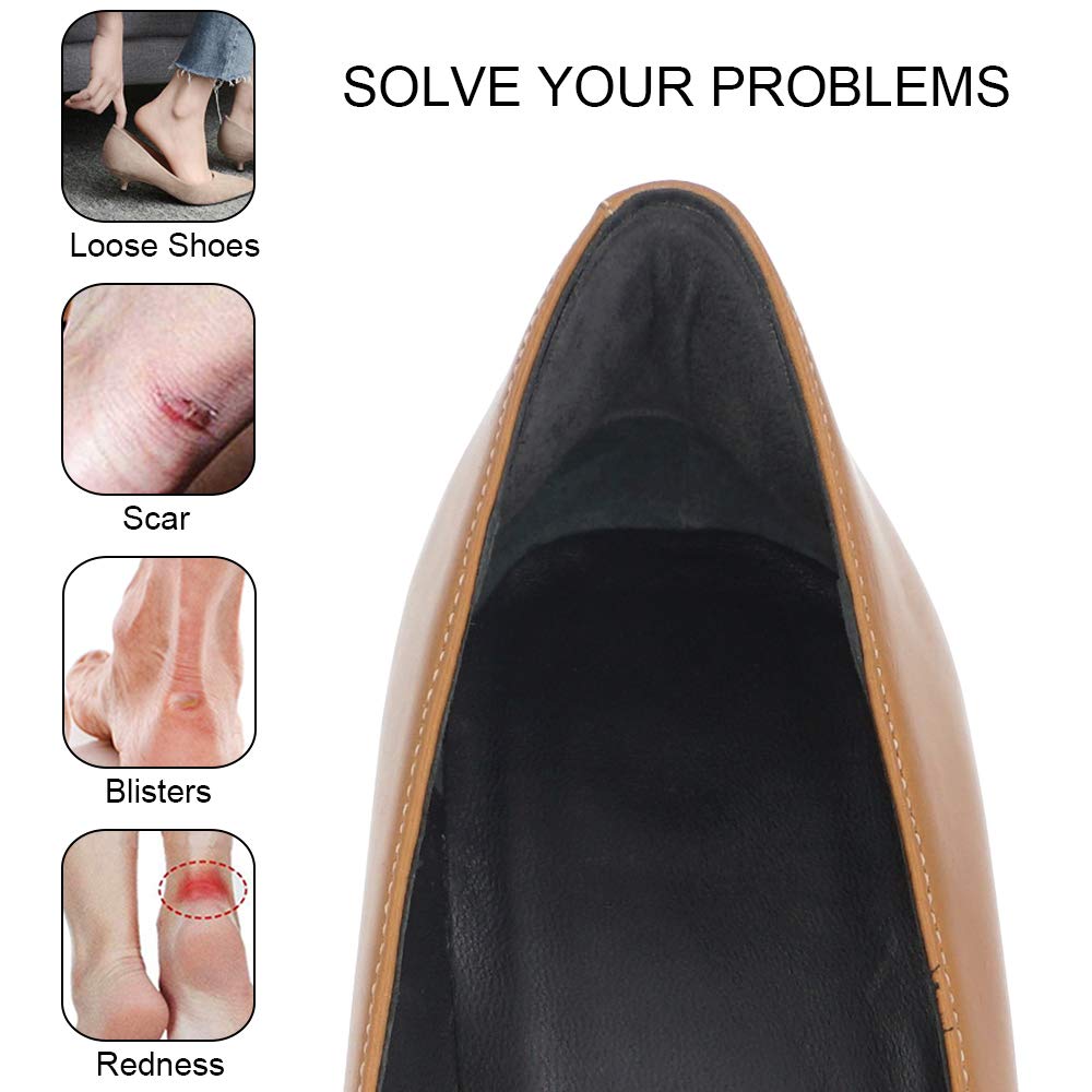 Dr. Foot\'s Heel Grips for Ladies Shoes, Shoes Too Big, Back Inserts Protect from rubbing and Slipping for Men and Women (Grey)