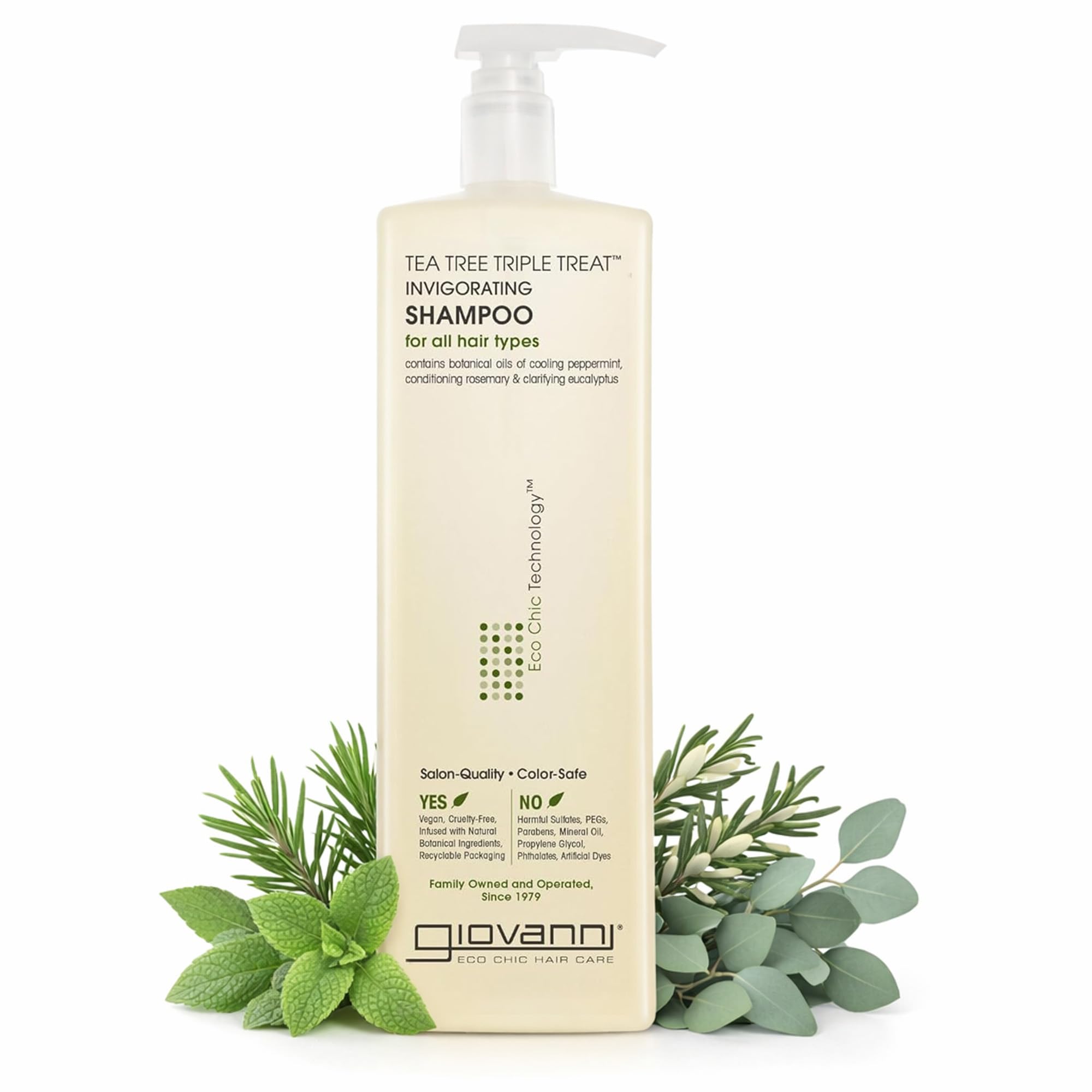 Giovanni Cosmetics Tea Tree Triple Treat Invigorating Shampoo, 24 Oz