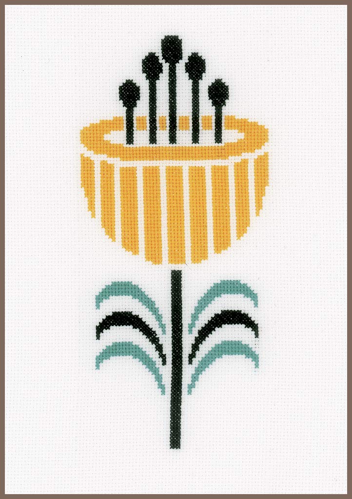 Vervaco Abstract Flower, Polyester Cotton, Multi-Colour, 5.6 x 10-Inch