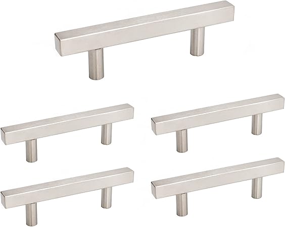 Homdiy 3 In Cabinet Handles Brushed Nickel Drawer Pulls 5 Pack
