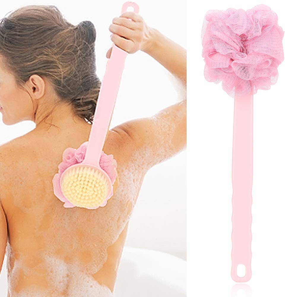 Long Handle Bath Brush, Back Soft Gourd Exfoliating Hand Stick, Body Scrubber, Spa Accessories
