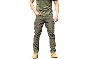 Men's Tactical Cargo Pants Slim Fit Ripstop Trousers Lightweight Breathable Casual Hiking Outdoor Work Pants Multi-Pocket