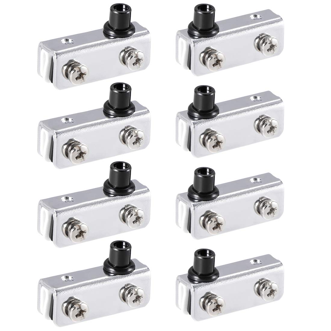 sourcing map Adjustable Glass Door Hinges Clamp，Iron Cabinet Pivot Hinge Clip for 5-8mm Thickness Glass, 4 Pair