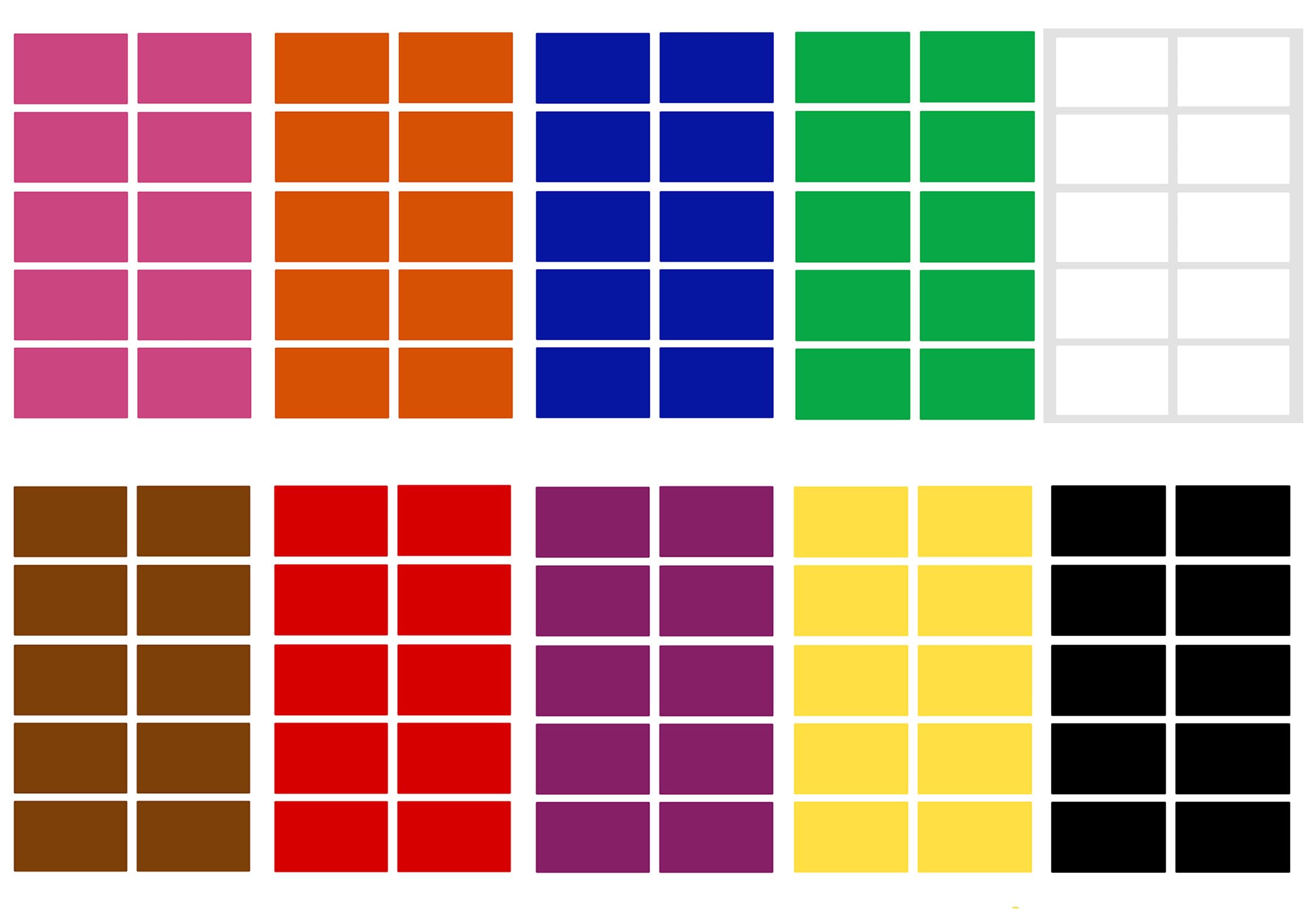 Royal Green 2 inch x 1.2 inch Blank Write on Storage Labels for Bins 100 - Pack, Rectangular Organizing Labels in 10 Assorted Colors (50mmx31mm) 5cmx3cm