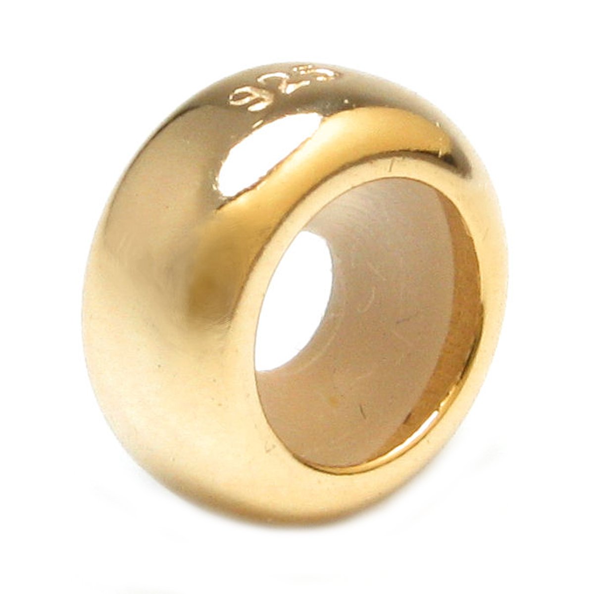 Queenberry Sterling Silver Gold-tone Plain Ring Stopper with Rubber Bead for European Charm Bracelets