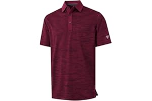 M MAELREG Golf Shirts for Men Dry Fit Short Sleeve Casual Performance Moisture Wicking Heather Pique Collared Polo Shirts