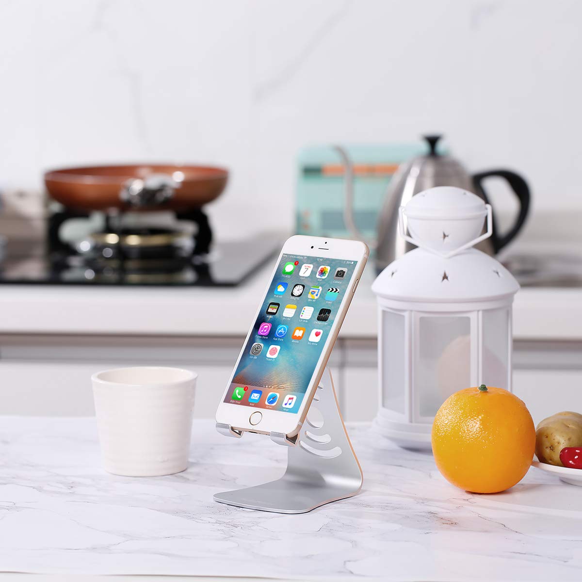 FLOUREON Phone Stand Aluminum Tablet Stand Desktop Stand Holder 270°Multi-Angle Stand/Holder/Dock Replacement Stand for iPad mini iPad Pro Samsung S8/S8 Plus/Note 8 Tablets and Smart Phones Black