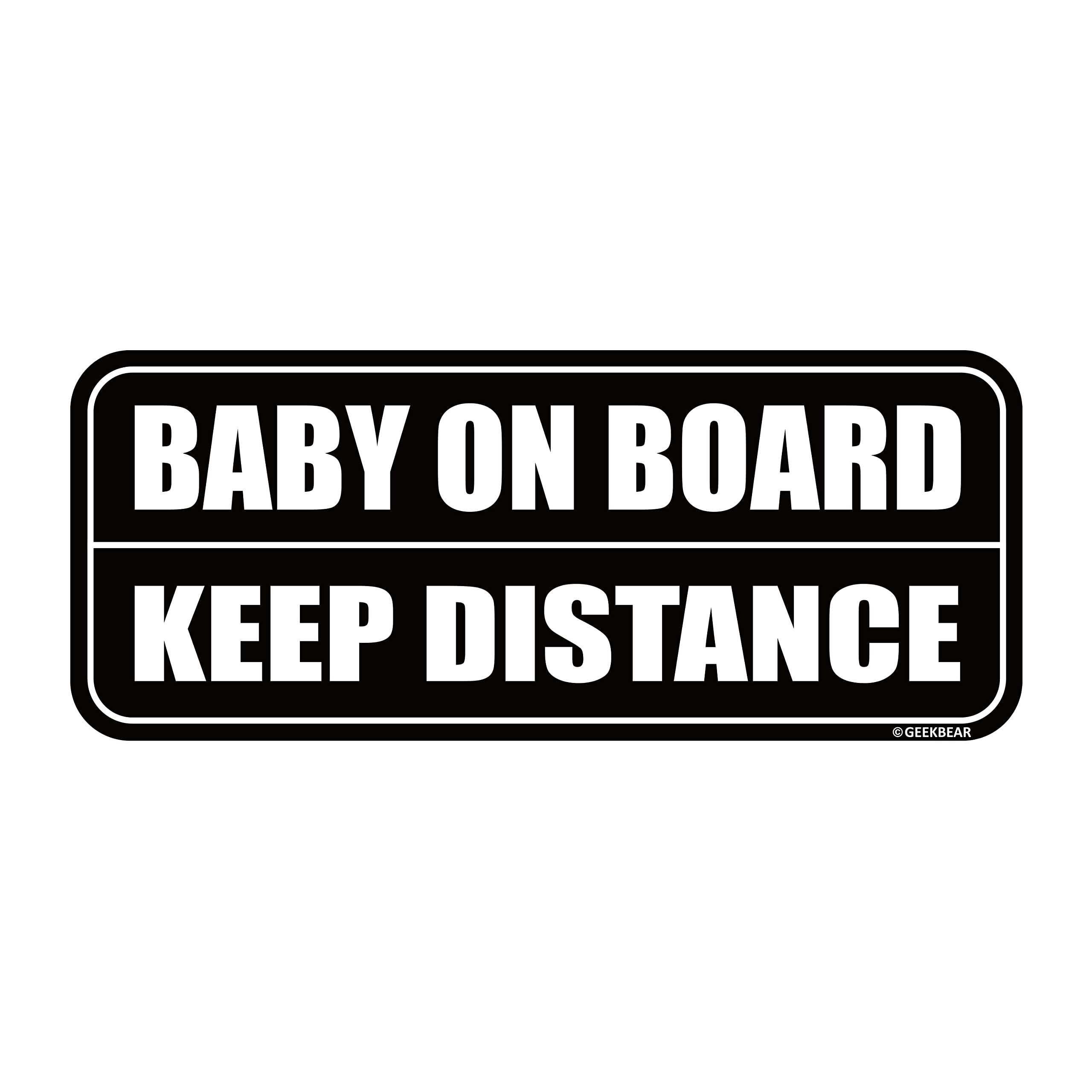 GEEKBEAR Baby on Board Magnet (Black/Black) - Baby on Board Sticker for Cars - Baby on Board - No Stickers or Decals but Magnets - Baby on Board Sign - Reflective Bumper Safety Warning Sign — image 1