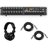 Behringer Digital Snake S16 I/O Box with 16 Remote, Bundle With Headphones, 2x H&amp;A XLR M to F Cable