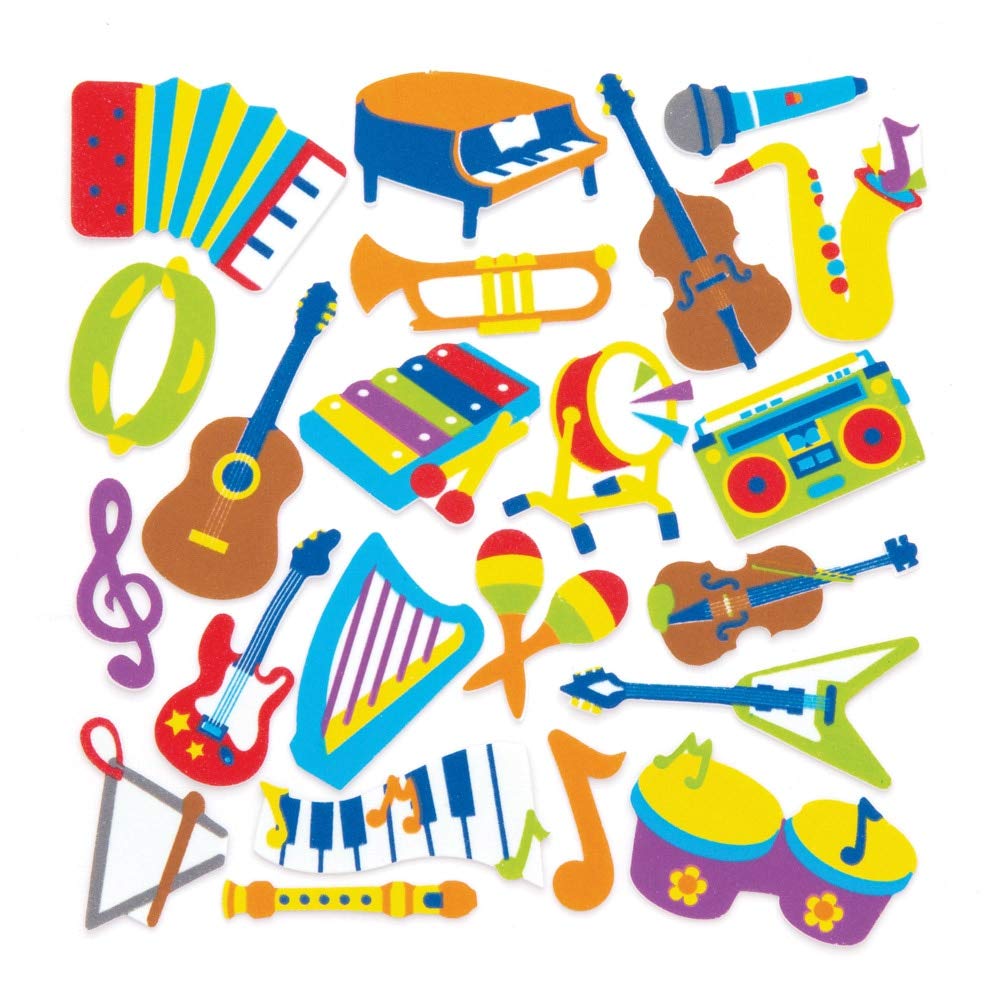 Baker Ross AW660 Music Foam Stickers (Pack of 120)