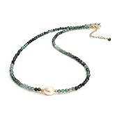 Gempires Gemstone Beaded Necklace with Freshwater Pearl Choker Style Jewelry Hypoallergenic Non Tarnish Gold Plated Crystal Beads Necklaces For Women