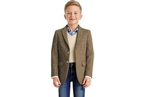 Retro Tweed Boys Suit Blazer Herringbone Jacket for Kids Slim Fit Classic Sport Coat Formal Kid Tuxedo Prom Party Wear